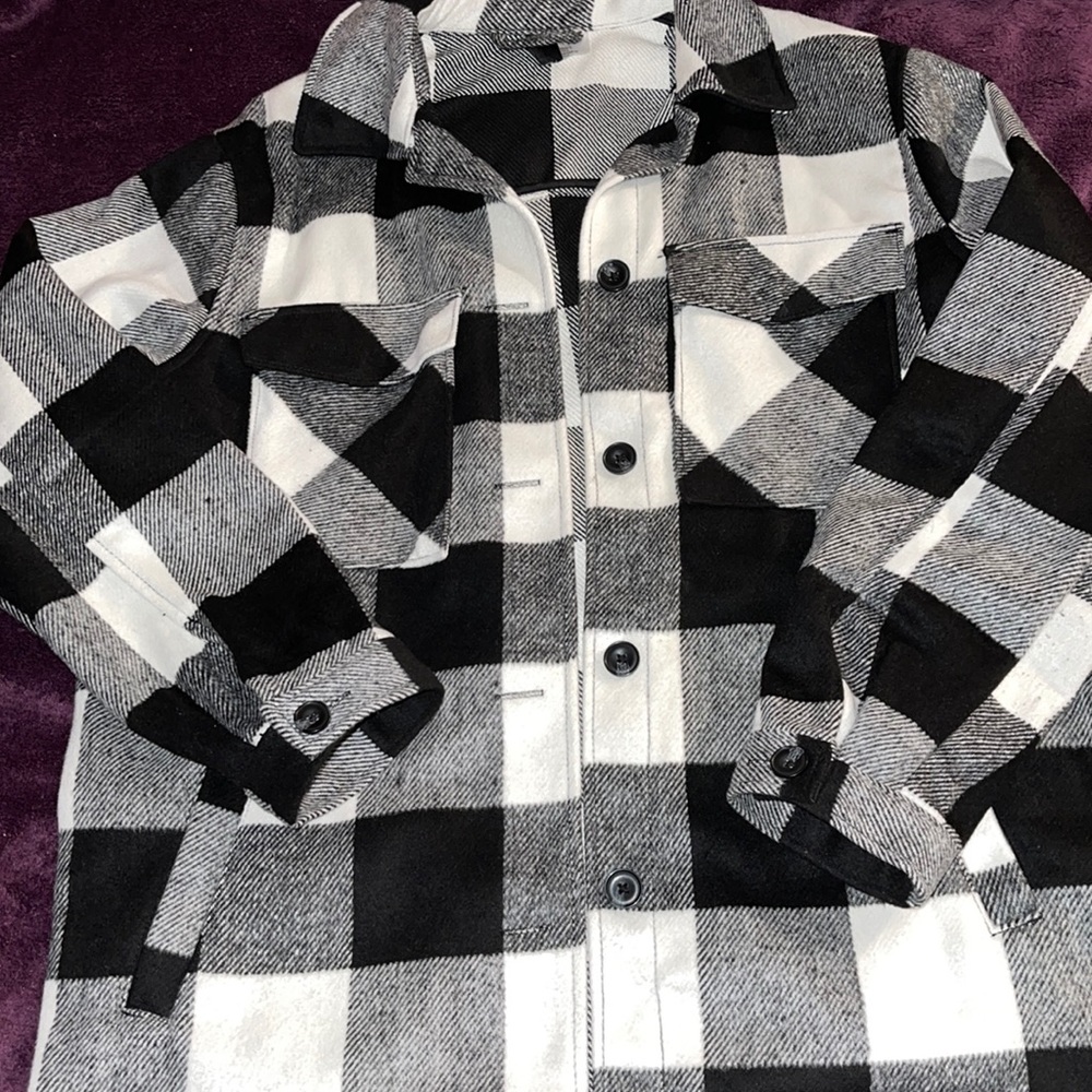 Plaid black and white  jacket